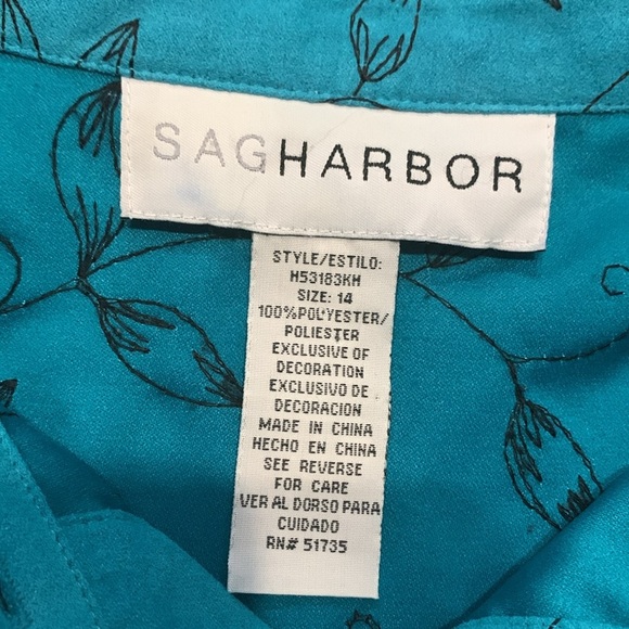 SAG HAROR Country Western /Rock Turquoise Embroidered Button Down Shirt Sz 14 - Picture 3 of 8